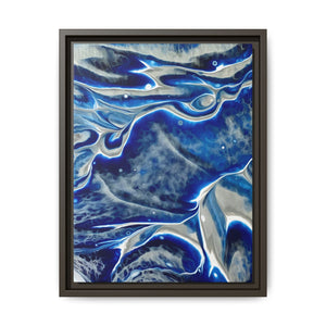 Bespattered Facade Fluid Art Abstract Painting Framed Canvas Art Print | 4 Frame Colors | Multiple Sizes