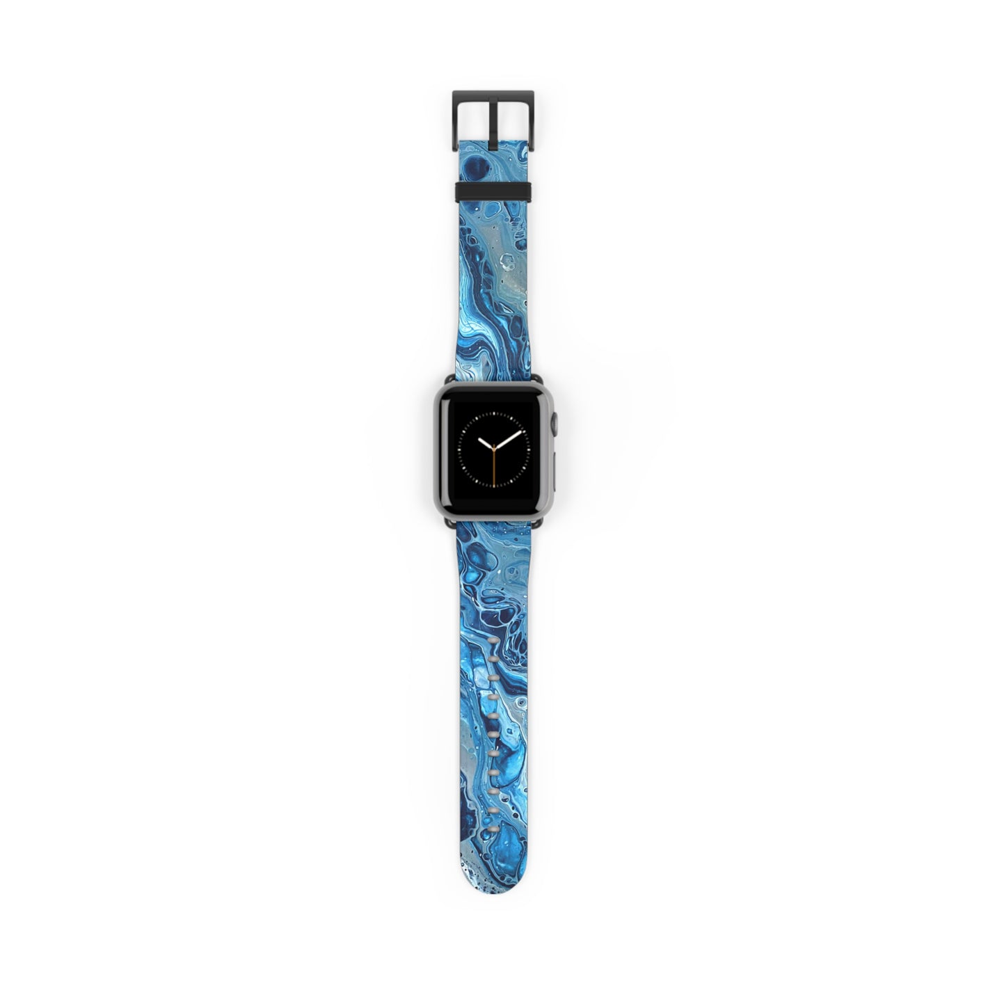 Bespattered Facade Blue Marble Faux-Leather Smart Watch Band