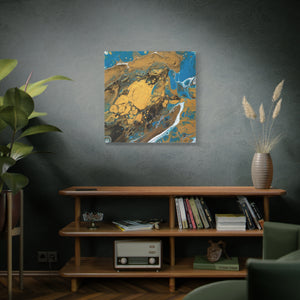 Bespattered Facade Fluid Art Abstract Painting Stretched Matte Canvas Art Prints | Multiple Sizes