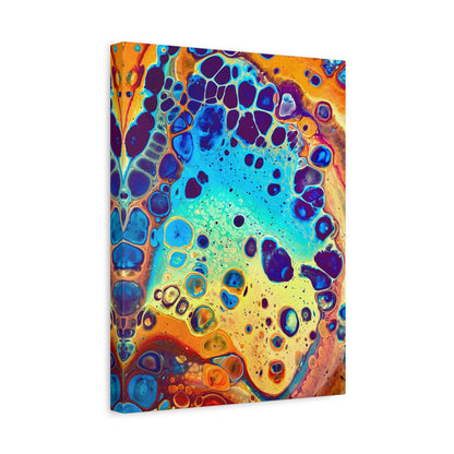 Bespattered Facade Fluid Art Abstract Painting Stretched Matte Canvas Art Prints | Multiple Sizes