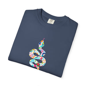 Bespattered Facade Rainbow Doodles Snake Premium Unisex Comfort Colors Garment Dyed 100% Cotton T-Shirt