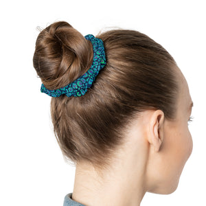 Bespattered Facade Emerald Leopard Scrunchie Hair Tie