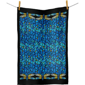 Tiffany Dragonfly Cotton Tea Towel – Flat Weave, Absorbent