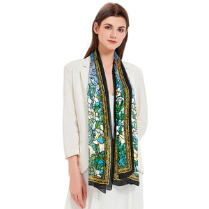 Tiffany Field of Lilies Long Sheer Scarf – Lightweight, Elegant, Silky-Soft