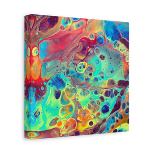 Bespattered Facade Fluid Art Abstract Painting Stretched Matte Canvas Art Prints | Multiple Sizes