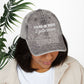 Bespattered Facade "Hang in There" White Embroidered Vintage Cap