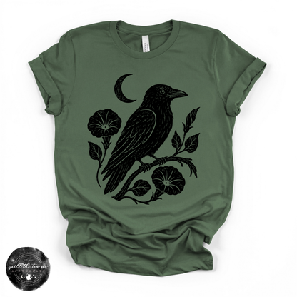 Crow Silhouette Tee | Gothic Nature Bird Graphic T-Shirt