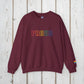Bespattered Facade Proud Rainbow LGBTQ+ Pride Embroidered Crewneck Sweatshirt
