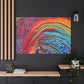 Bespattered Facade Rainbow Rings Stretched Matte Canvas Art Prints | Multiple Sizes
