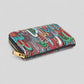 Vibrant Multicolor Geometric Patterned Woven Zipper Wallet