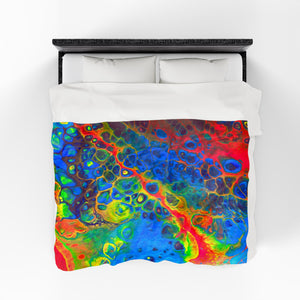 Bespattered Facade Rainbow Velveteen Plush Blanket | 3 Sizes