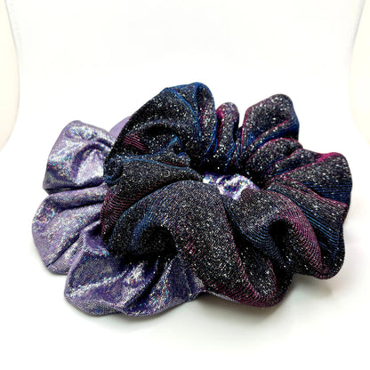 Purple Holographic & Sparkle Scrunchie Set