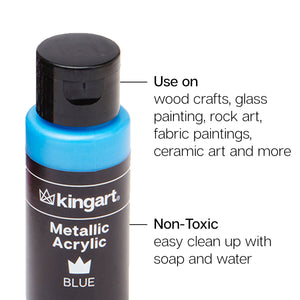 Acrylic Paint 12 Metallic Colors