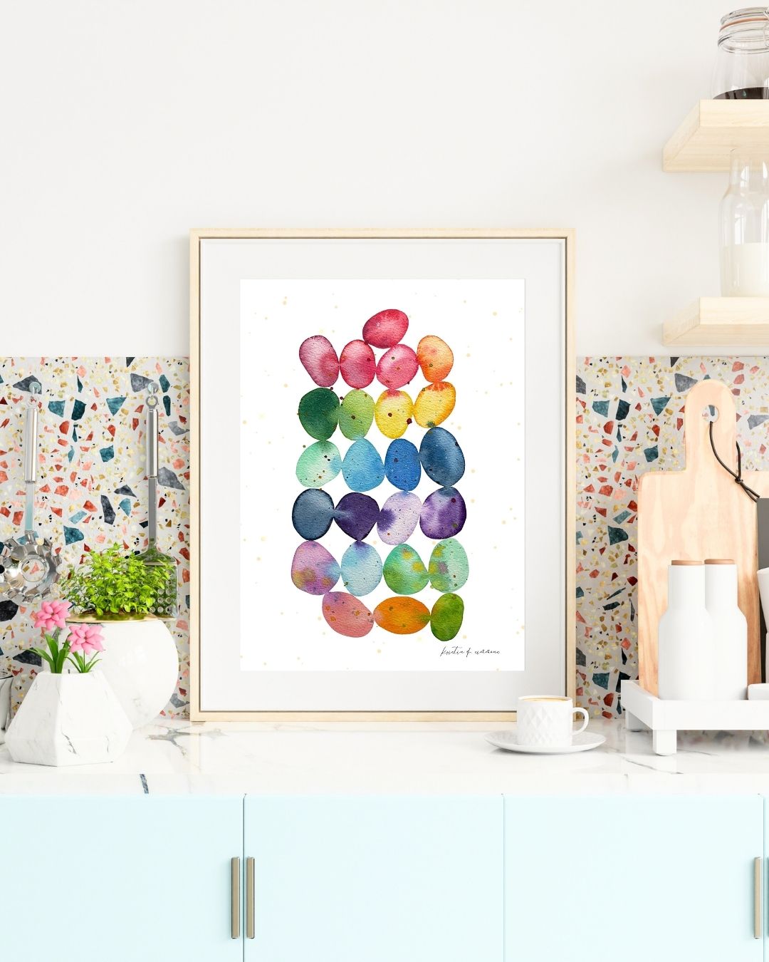 Rainbow Beach Stones I  Fine Art Print