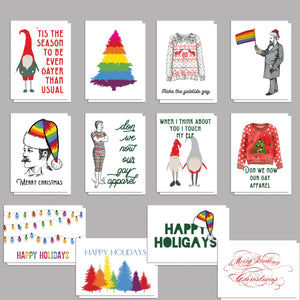 LGBT Holiday Greeting Cards, Set of 24