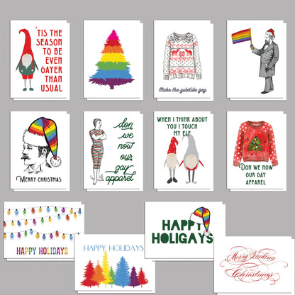 LGBT Holiday Greeting Cards, Set of 24