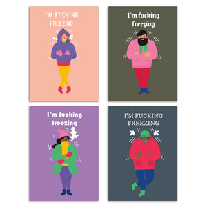 I'm F*cking Freezing Winter Greeting Cards, Set of 24