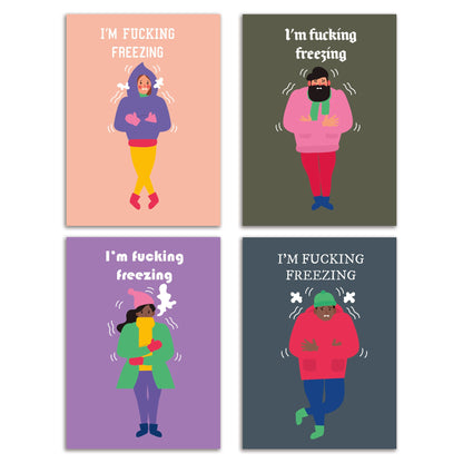 I'm F*cking Freezing Winter Greeting Cards, Set of 24