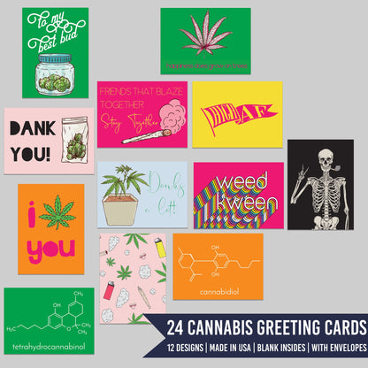 Cannabis Doodles Greeting Cards, Set of 24