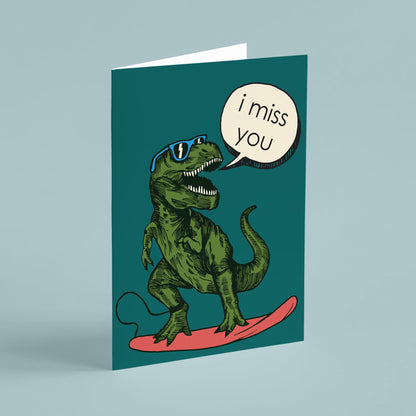 Dinosaur I Miss You Greeting Cards, Set of 24