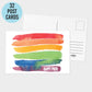 Rainbow Pride Postcards, Pack of 32