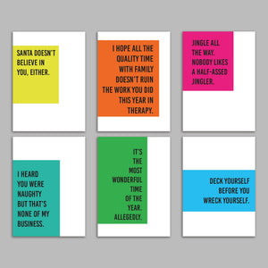 Edgy Christmas Greeting Cards, Set of 24