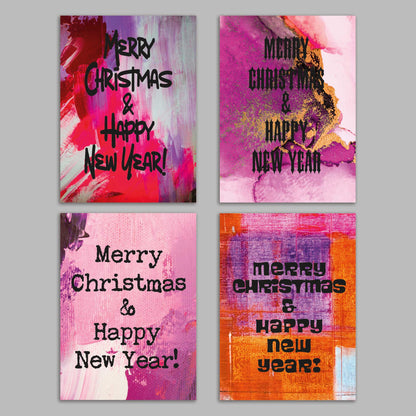 Merry Christmas and Happy Holidays Greeting Cards, Set of 24