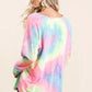 BiBi Long Sleeve Tie Dye Terry T Shirt Relaxed Comfort