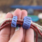 Periwinkle Blue: Hand Carved Bone Beads, approx. 20x25mm, Dread Beads, 3 pieces