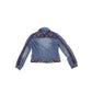 One-of-a-Kind Embroidered Tween Flower Denim Fringe Jacket - Thailand