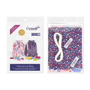 Drawstring Bag Sewing Kit - Navy Gens & White Floral - Makes 2 Bags