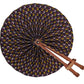 African Wax Print Fan, Handmade in Ghana