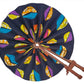 African Wax Print Fan, Handmade in Ghana
