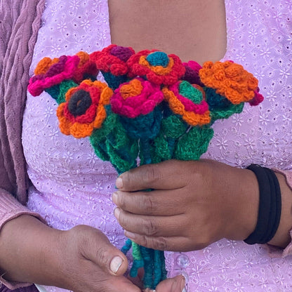 Handmade Fair Trade Wool Flower – Eco-Friendly, Crocheted, Unique Floral Decoration