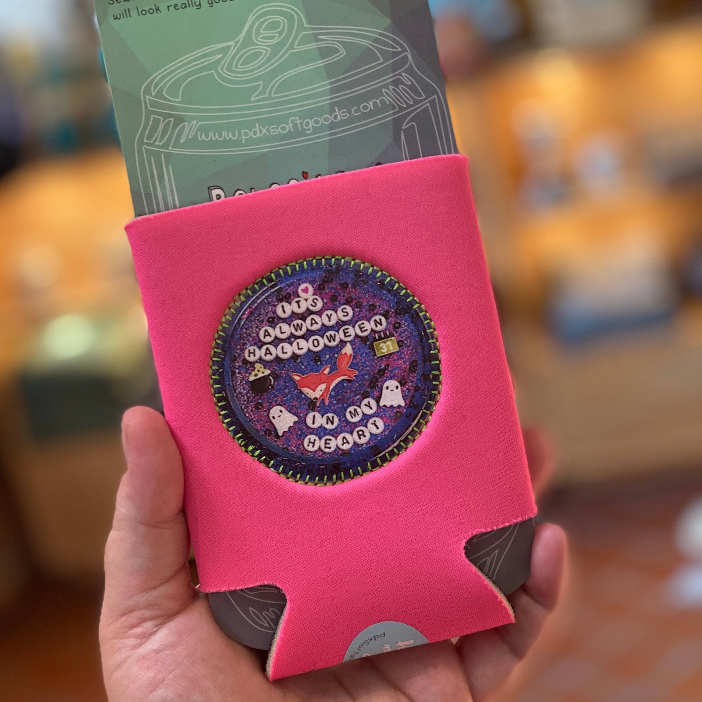 Drink Holder - It's Always Halloween In My Heart - Pink