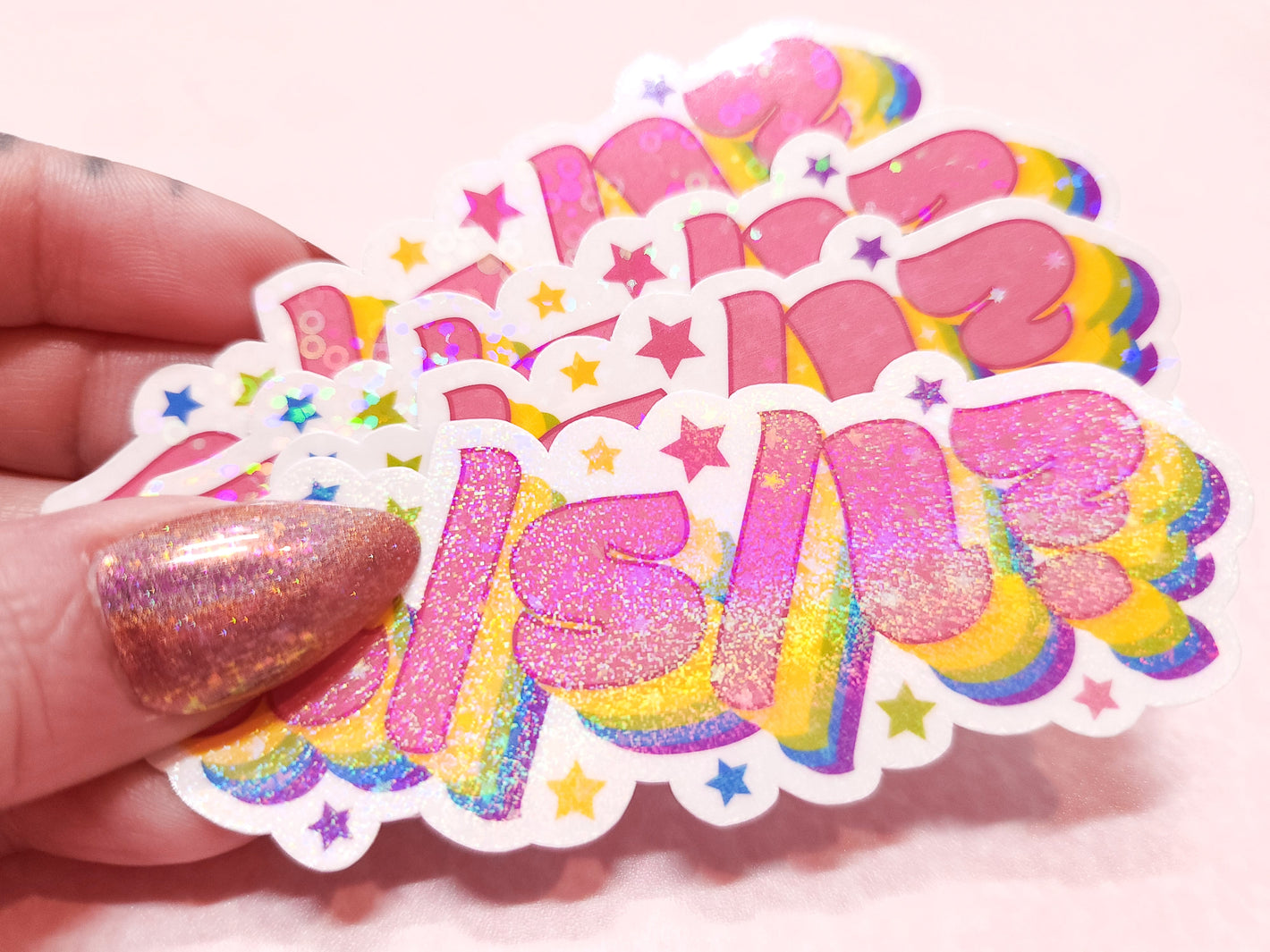 a/s/l? Holographic Vinyl Sticker, 3.5 x 1.25 in.