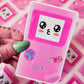 Pink Kawaii Gameboy Holographic Sticker, 2.4 x 4"