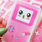 Pink Kawaii Gameboy Holographic Sticker, 2.4 x 4"
