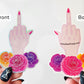 Female Middle Finger Holographic Sticker, 2x3 in.