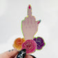 Female Middle Finger Holographic Sticker, 2x3 in.