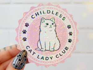 Childless Cat Lady Club Sticker, 3"
