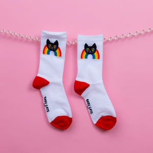 ADULT Rainbow Cat Socks