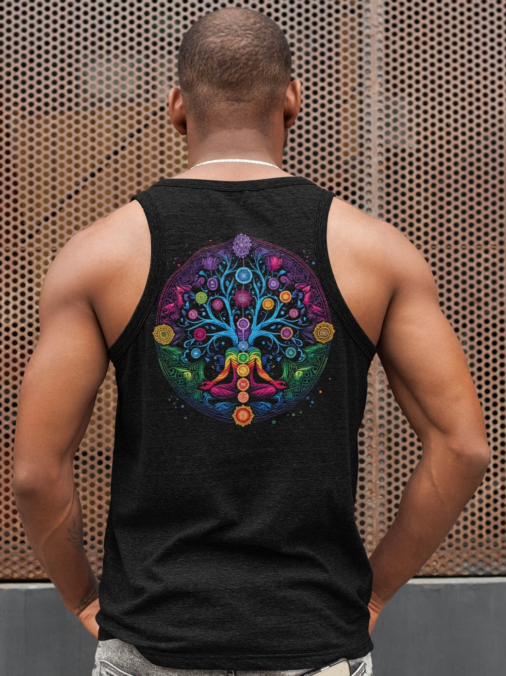 Chakra Jersey Tank - Colorful Tree of Life Design (Printed on Back)