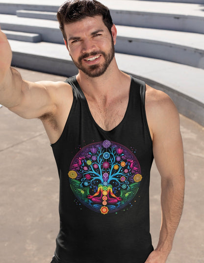 Cosmic Chakra Unisex Jersey Tank - Vibrant Spiritual Art