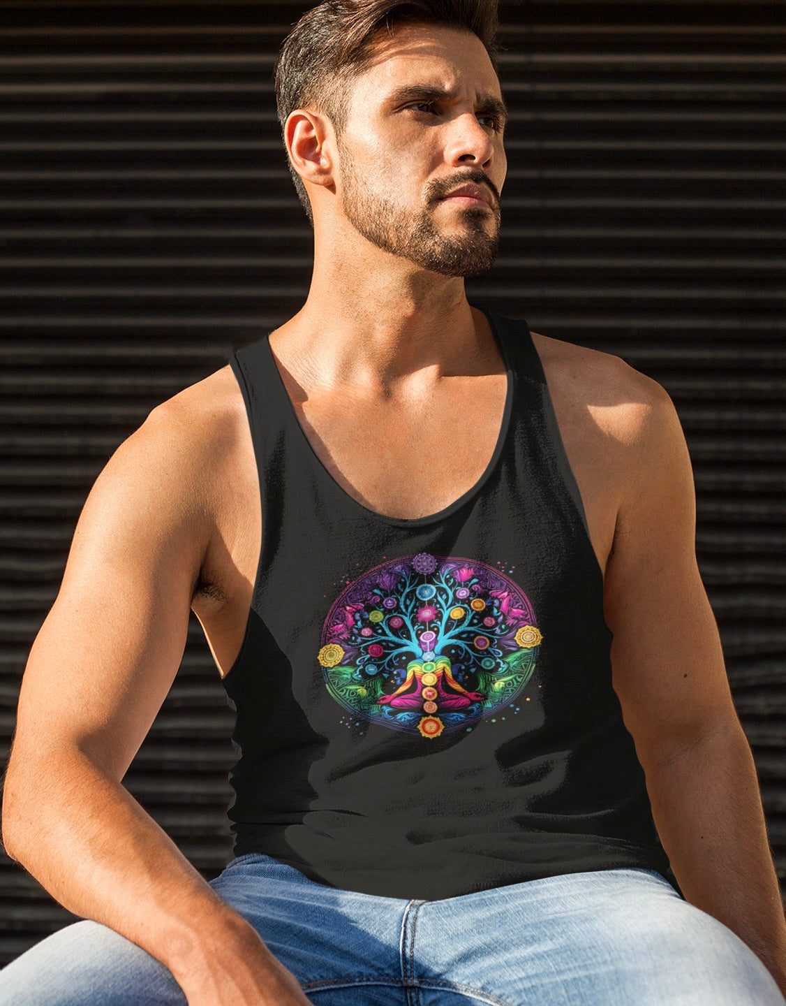 Vibrant Tree of Life Chakra Tank Top - Colorful Spiritual Design