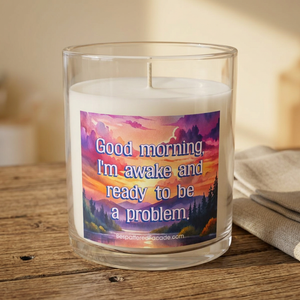 Bespattered Facade Semi-Motivational Glass Candle – "Good Morning" (11oz)