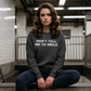 Metallic Print "Don't Tell Me To Smile" Cotton Fleece Crewneck Sweatshirt