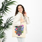 Bespattered Facade "Equality and Not Revenge" Floral Canvas Tote Bag Reusable Carryall