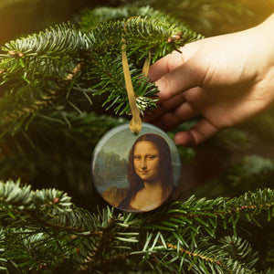 da Vinci Mona Lisa Porcelain Keepsake Ornament – Flat Ceramic, Gift-Ready