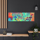 Bespattered Facade Rainbow Rings Stretched Matte Canvas Art Prints | Multiple Sizes